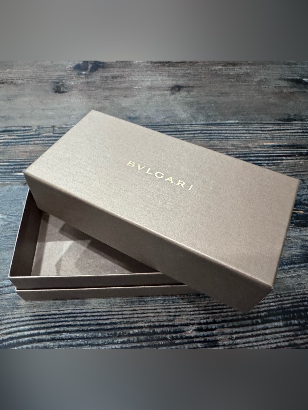 BVLGARI Metallic Taupe Jewelry Box